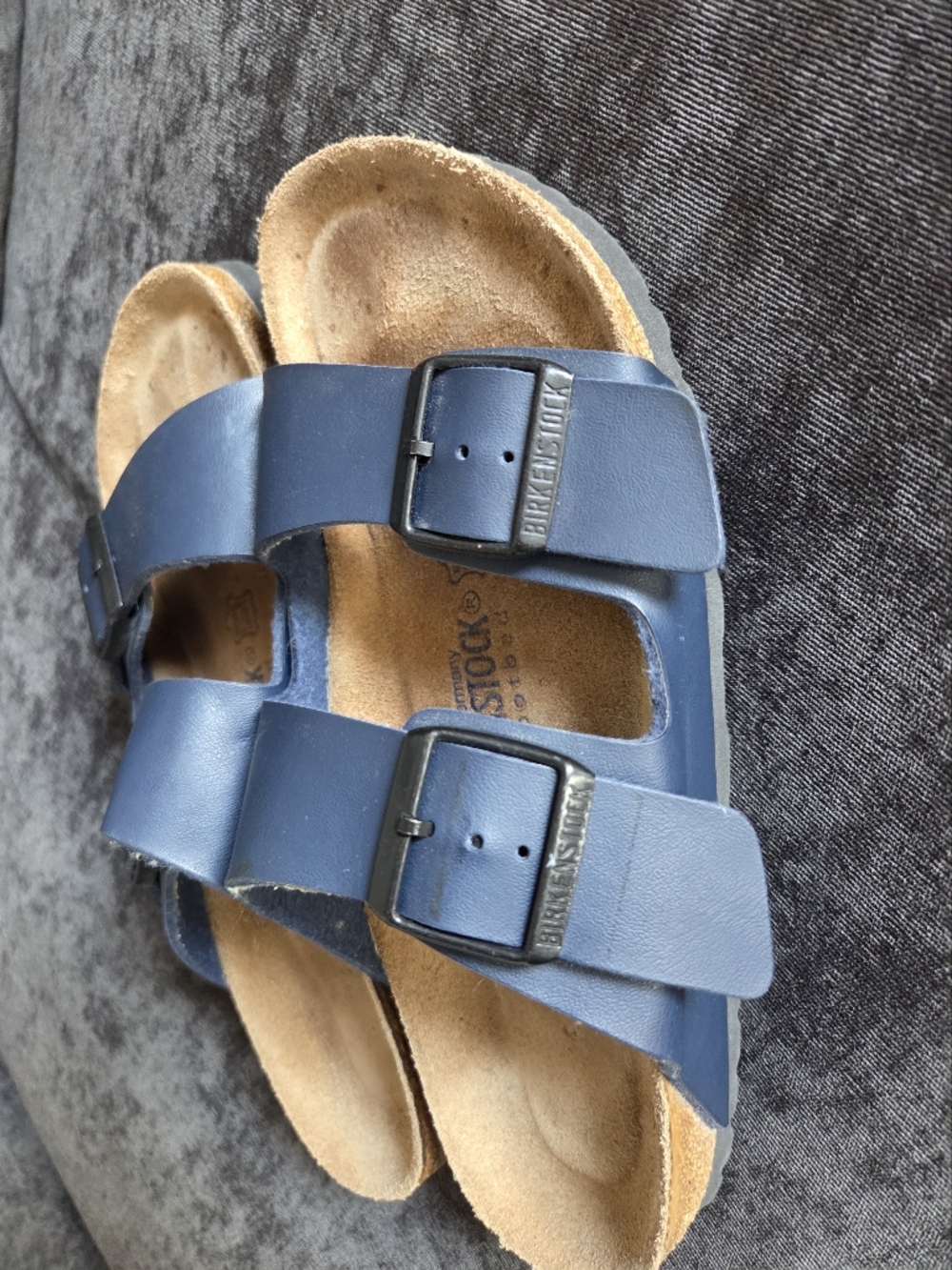 Birkenstock Arizona Leather Sandals in Navy Size 8 - Picture 9 of 9